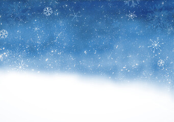 Weihnachten Winter Hintergrund, authentisches, handgemaltes Aquarell