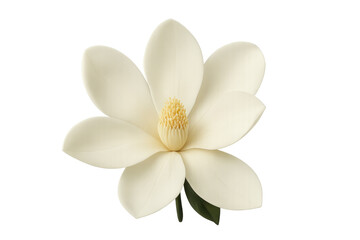 Naklejka premium White magnolia flower opening, blooming, representing spring, nature, purity, and natural beauty with transparent background