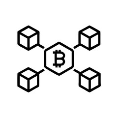 Obraz premium Blockchain symbol with interconnected cubes representing cryptocurrency concept 