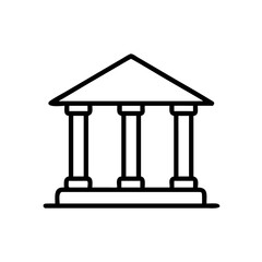 Obraz premium Icon of classical bank building with columns on a transparent background 