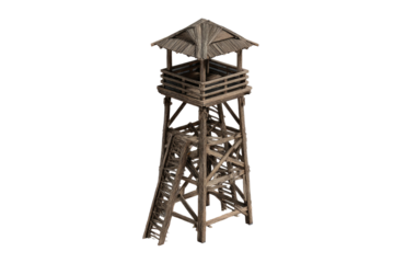 Wooden watchtower structure, simple and rustic design