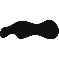 Abstract Black Organic Shape Isolated on Transparent Background Minimalist Graphic Element for Modern Design and Digital Art Applications