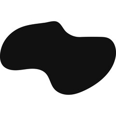 Abstract Black Organic Shape Isolated On White Background Dynamic Flowing Form Modern Graphic Element Minimalist Design Vector Art