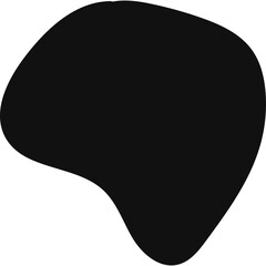 Abstract Black Organic Shape on White Background Clean Minimalist Geometric Form Minimal Graphic Element