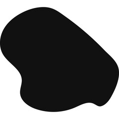 Abstract Black Organic Shape With Smooth Curves and Rounded Edges On A Transparent Background Minimalist Design Element For Graphic Projects