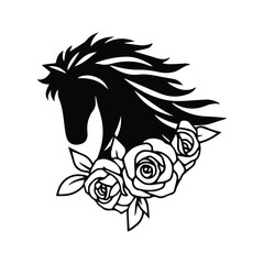 Wild horse flowing mane art