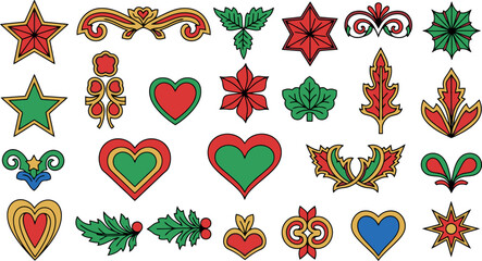 Collection of Decorative Ornaments and Symbols for Design Projects.