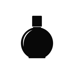 Black perfume bottle icon on white background cosmetic 1