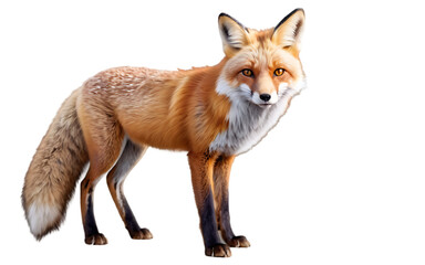 Fototapeta premium Fox standing isolated on transparent background
