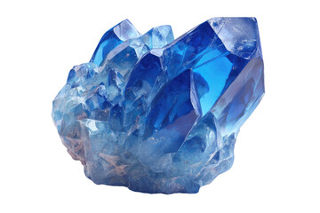 Fototapeta premium Gleaming azure crystal formation on dark background