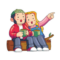 Couple Drinking Hot Chocolate Romantic Date