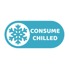 Consume chilled vector label. Sticker for food and drinks.