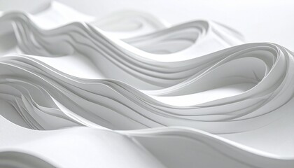 Obraz premium Abstract White Fabric Flowing Elegant Design.