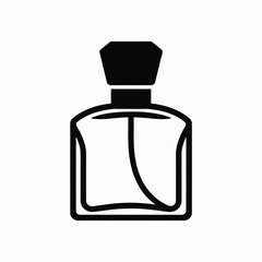 Black perfume bottle icon on white background fragrance 3