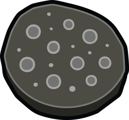 Round pitted stone with circular ring marks