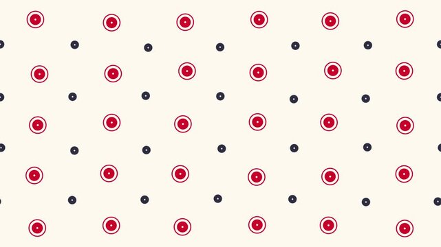 Red circle and small black dot pattern for backgrounds, textures, or design elements. Suitable for graphic design projects and print materials.