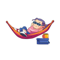 Relaxing Woman Hammock Summer Vacation Rest