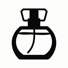 Black perfume bottle icon on white background fragrance 11