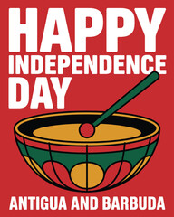 Happy Independence Day Antigua and Barbuda Drum Celebration