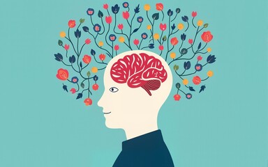 10th october world mental health day campaign poster with human head. High quality