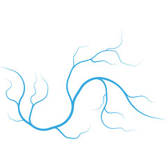 Abstract blue branching network pattern with a white background