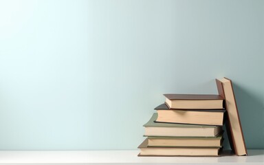Stock of books on minimalistic background or stock of books for world book day background. High quality