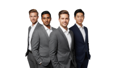 Confident business team of diverse professionals ready for success and leadership in corporate strategy