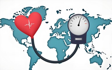 World Hypertension day is observed every year on May 17th. High blood pressure, also called hypertension, is blood pressure that is higher than normal. Vector illustration. High quality