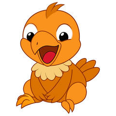 Smiling Parrot Cartoon Illustration Depicting Colorful Tropical Bird with Joy