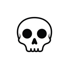 Obraz premium Skull Illustration Spooky, Minimalist Icon for Halloween and Death Symbolism