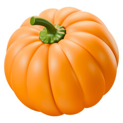 Pumpkin Fruit Vegetable Decoration for Thanksgiving, Halloween, and Autumn Harvest. Organic Food for Nutrition, Sustainability, Eco Friendly, and Product Mockup Concept, 3d illustration.