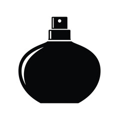 Black perfume bottle silhouette with spray nozzle vector