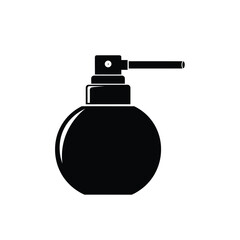 Black perfume bottle spray pump icon vector