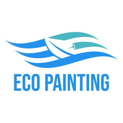 eco painting flat minimalist logo design