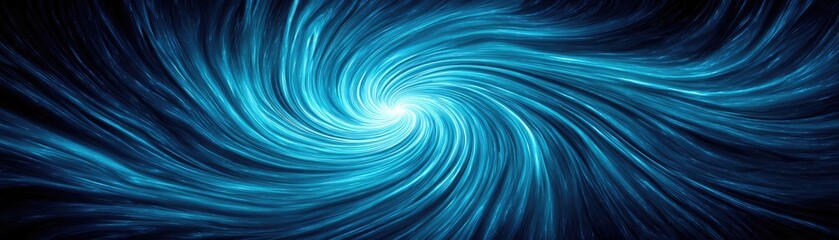 Abstract blue swirls forming tornado wind effect concept. Abstract swirling blue patterns representing cosmic energy.