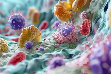 Microscopic cross-section of human tissue showing detailed cellular structure