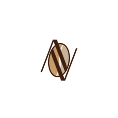 AV coffee logo. vector design of AV letters and coffee beans for icon, symbol or logo
