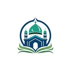 Arab mosque logo design vector 