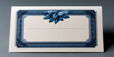 Elegant blue certificate with decorative border and blank space. formal diploma perfect for financial award or recognizing achievement in stock market
