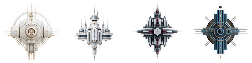 Obraz premium Futuristic Abstract Ornament Collection: Sci-Fi Inspired Geometric Designs