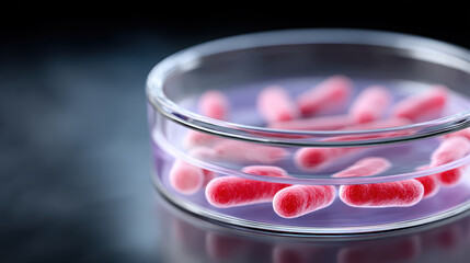 Focused on biotech drug discovery research for future clinical trials this petri dish shows bacterial growth for developing new medicine and scientific innovation