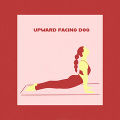 Upward-Facing Dog Yoga Pose - Health, Fitness, and Wellness Concept Illustration