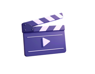 _3d minimal video recording. social media video platform. clapboard with video play  (3)