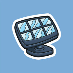 solar panel tool with white outline in isolated background