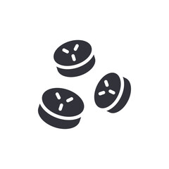 Three Banana Slices Fruit Icon Fresh Vegan Ingredient