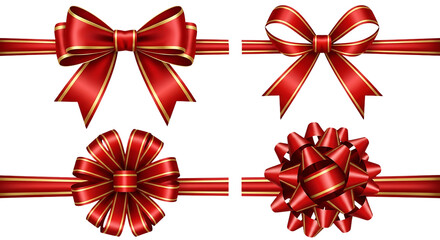 Festive red and gold ribbons add a touch of elegance to any design, perfect for celebrations, gift wrapping, and holiday cheer!