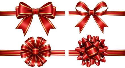 Festive red and gold ribbons add a touch of elegance to any design, perfect for celebrations, gift wrapping, and holiday cheer!