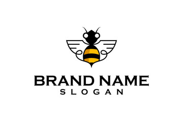 Artistic bee logo design template
