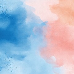 Watercolor Abstract Background Blue Pink Color Blend Artistic Design Element