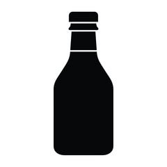 Black silhouette of a bottle with a cap white 1